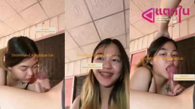 คลิปหลุดไลฟ์สดห้องล็อค Thlive สาวผมทองเหล็กดัดหิวน้ำควยคู่เทพเลยจัดให้โม๊คควยอย่างมันส์คอโครตลึกงานโครตดีนวดนมอย่างมันส์